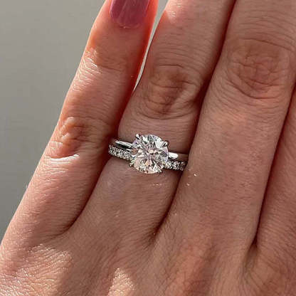 Classic Round Cut s Bridal Ring Set-Sterling Silver-lornajewelry