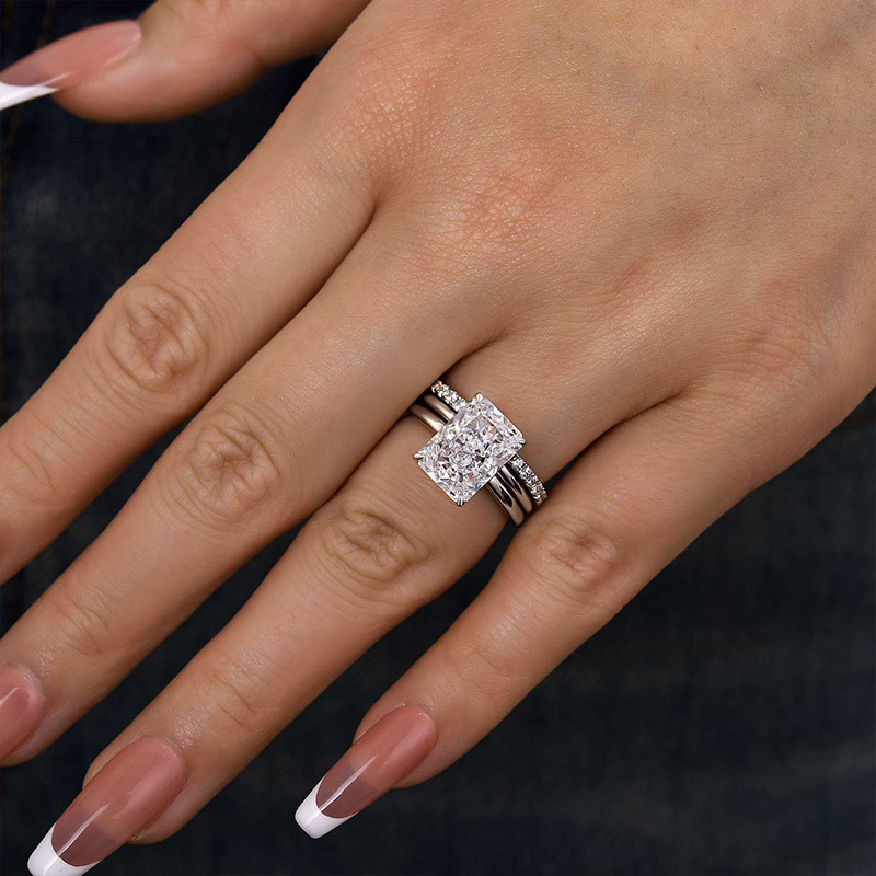 Classic Radiant Cut 3PC Wedding Ring Set-Sterling Silver-lornajewelry