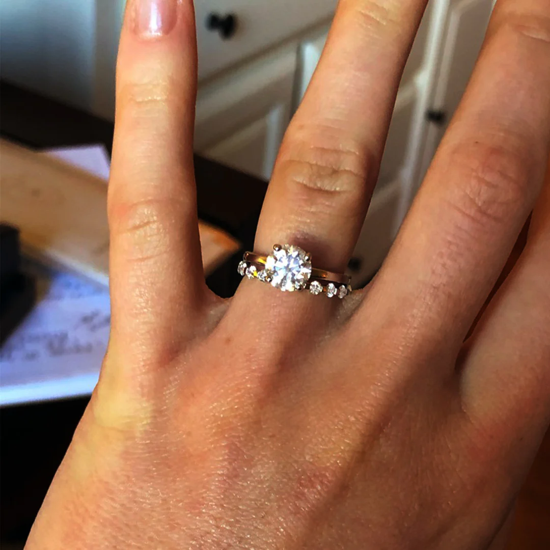 Moissanite Bezel-Set Full Eternity Wedding Band Ring In Sterling Silver-Sterling Silver-lornajewelry