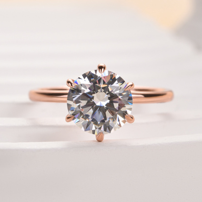 2Ct Classic Round Cut Solitaire Engagement Ring for Her-Sterling Silver-lornajewelry