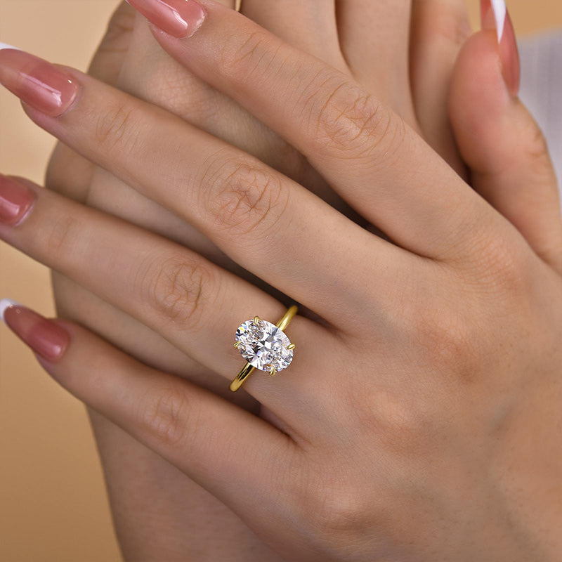 3Ct Bright Oval Cut Engagement Ring-Sterling Silver-lornajewelry