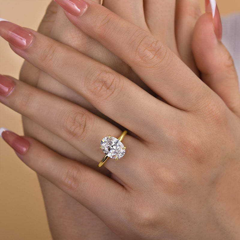 3Ct Bright Oval Cut Engagement Ring-Sterling Silver-lornajewelry