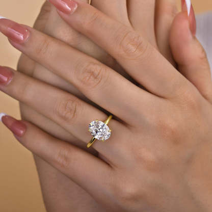 3Ct Bright Oval Cut Engagement Ring-Sterling Silver-lornajewelry