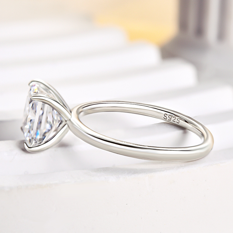 2Ct Classic Princess Cut Engagement Ring for Women In Sterling Silver-Sterling Silver-lornajewelry