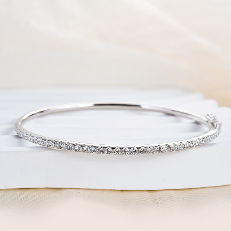 Timeless Round Cut Bracelet For Women-Sterling Silver-lornajewelry
