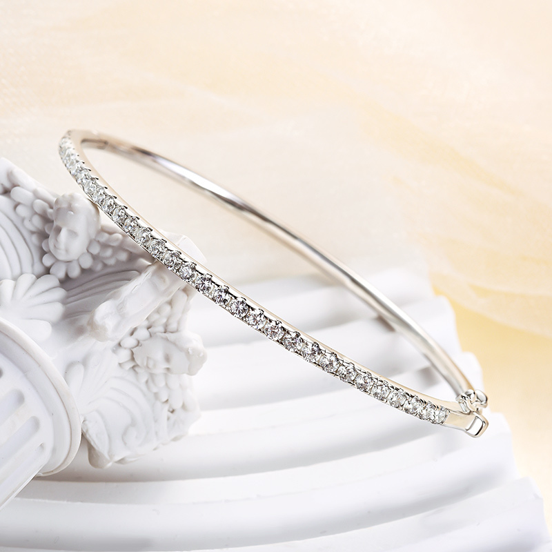 Timeless Round Cut Bracelet For Women-Sterling Silver-lornajewelry