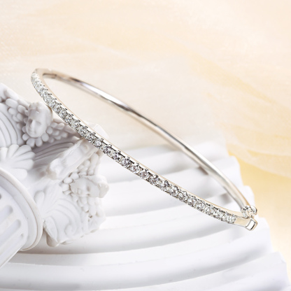 Timeless Round Cut Bracelet For Women-Sterling Silver-lornajewelry