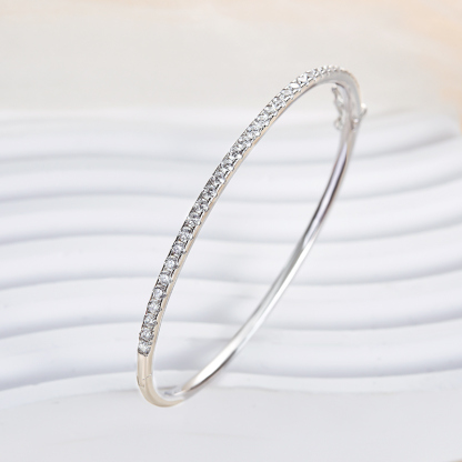 Timeless Round Cut Bracelet For Women-Sterling Silver-lornajewelry