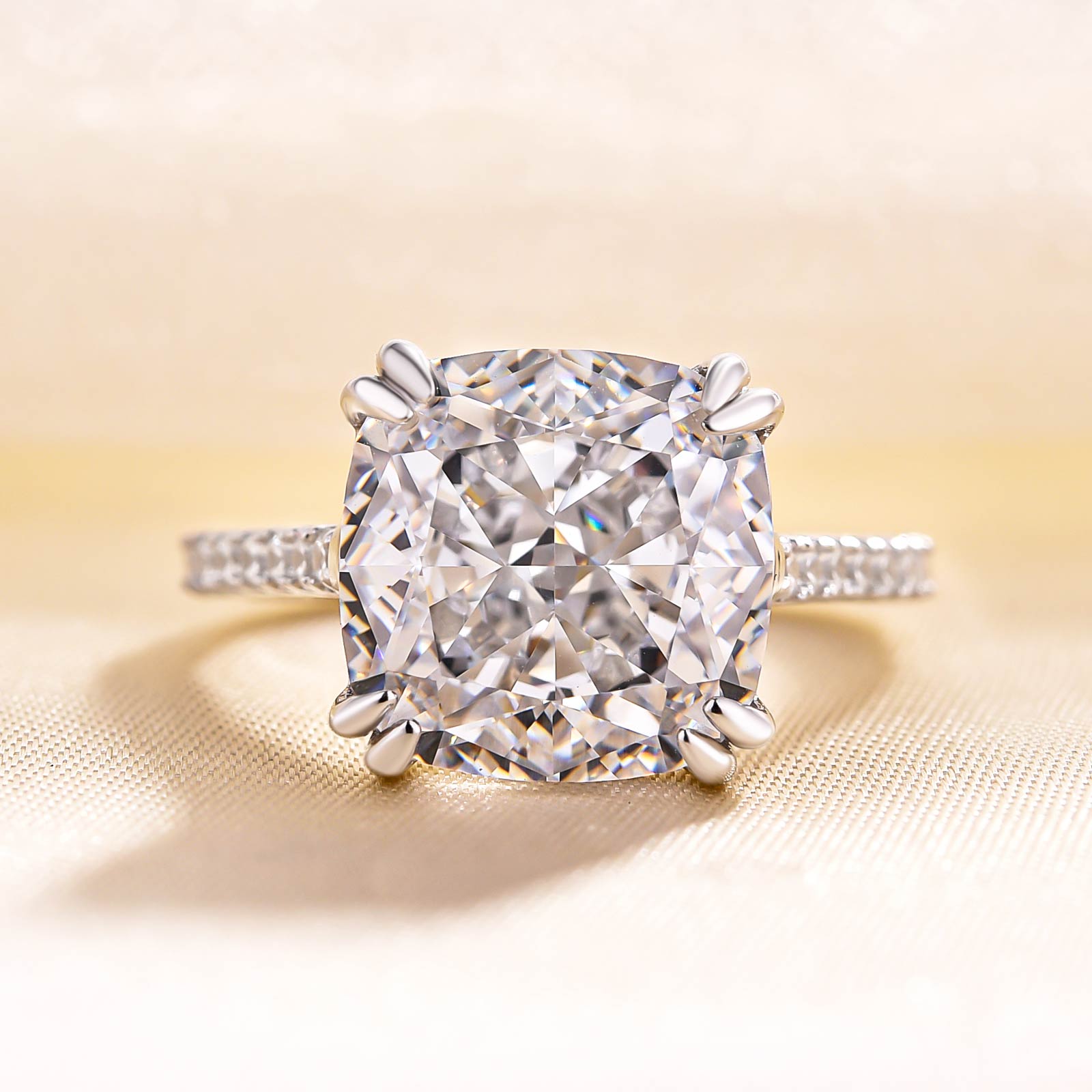 5Ct Stunning Cushion Cut Women's Engagement Ring In Sterling Silver-Sterling Silver-lornajewelry