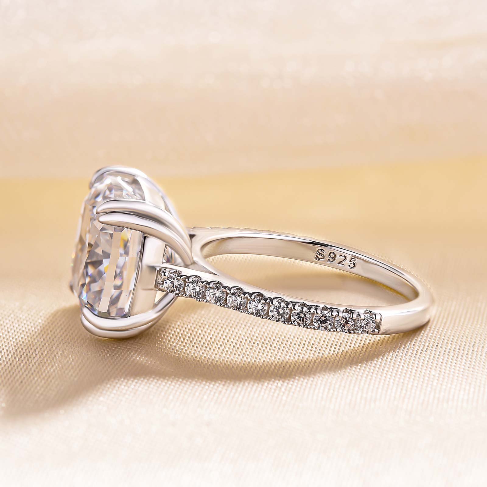 5Ct Stunning Cushion Cut Women's Engagement Ring In Sterling Silver-Sterling Silver-lornajewelry
