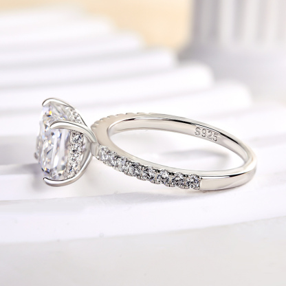 2Ct Sparkle Princess Cut Engagement Ring For Women In Sterling Silver-Sterling Silver-lornajewelry