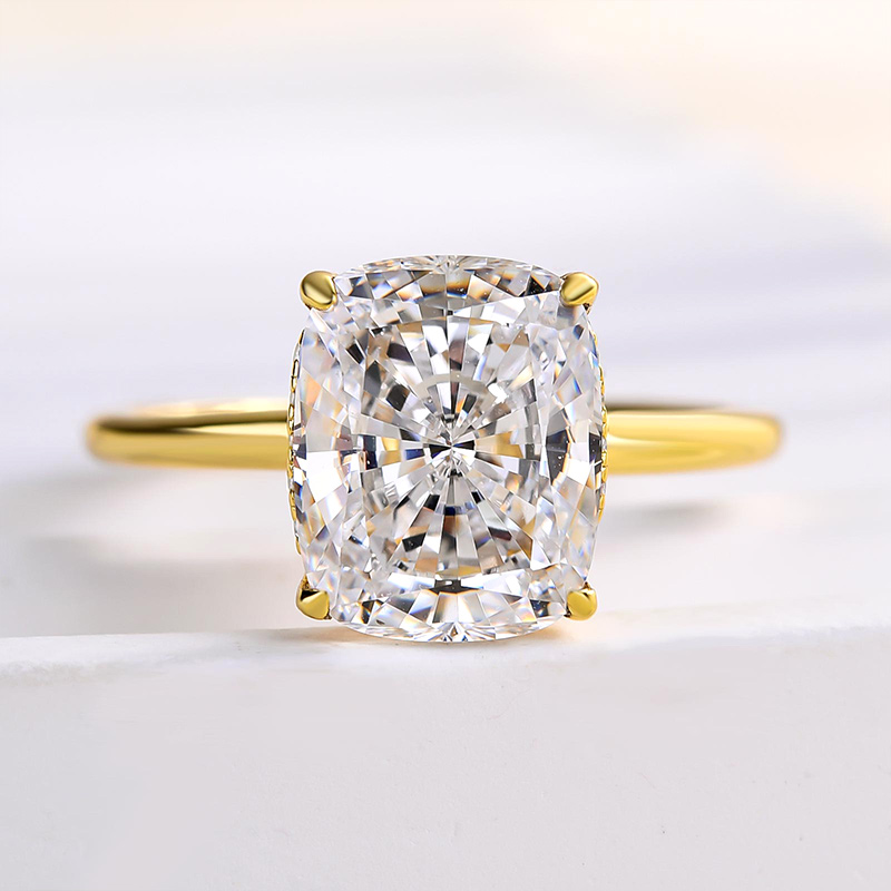 4Ct Excellent Cushion Cut Engagement Ring-Sterling Silver-lornajewelry