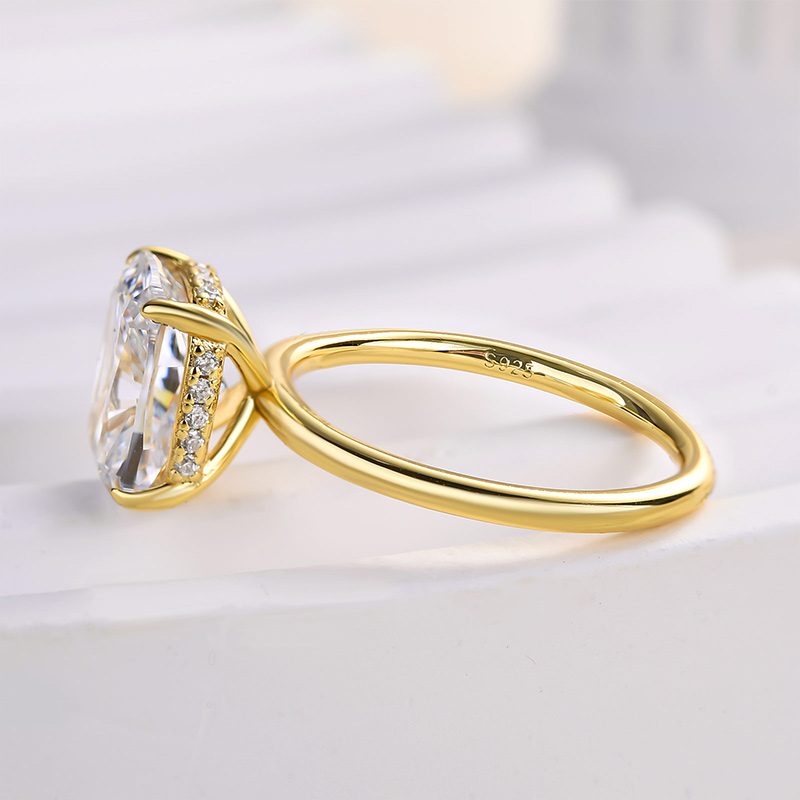 4Ct Excellent Cushion Cut Engagement Ring-Sterling Silver-lornajewelry