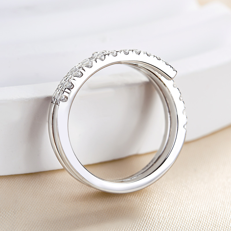 Special Round Cut Wedding Band-Sterling Silver-lornajewelry