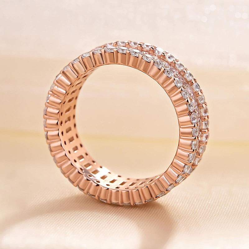 Stunning Emerald Cut Women's Wedding Band In Sterling Silver-Sterling Silver-lornajewelry