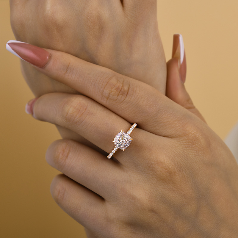 1.5 Ct Cushion Cut White Sapphire Women's Engagement Ring-Sterling Silver-lornajewelry