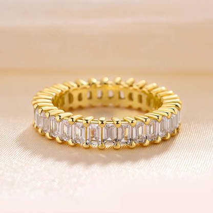 Classic Emerald Cut s Women's Wedding Band-Sterling Silver-lornajewelry