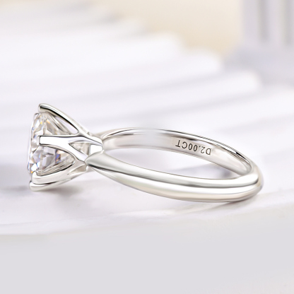 2Ct Moissanite Classic Round Cut Engagement Ring-Sterling Silver-lornajewelry
