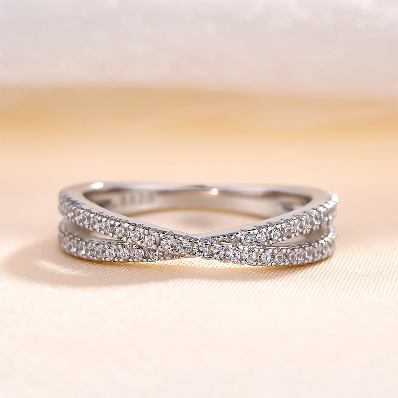 Classic X Criss Cross Wedding Band For Women In Sterling Silver-Sterling Silver-lornajewelry