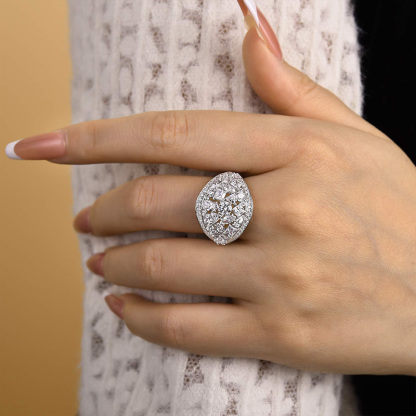 Luxury Cluster Pave Wedding Band-Sterling Silver-lornajewelry