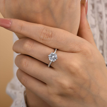 2Ct Honorable Twist Heart Shape 6 Prongs Round Cut Engagement Ring-Sterling Silver-lornajewelry