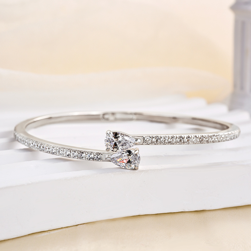 Special Pear Cut Bracelet For Women-Sterling Silver-lornajewelry