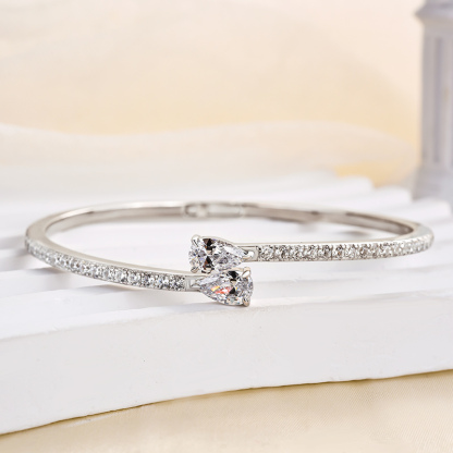 Special Pear Cut Bracelet For Women-Sterling Silver-lornajewelry