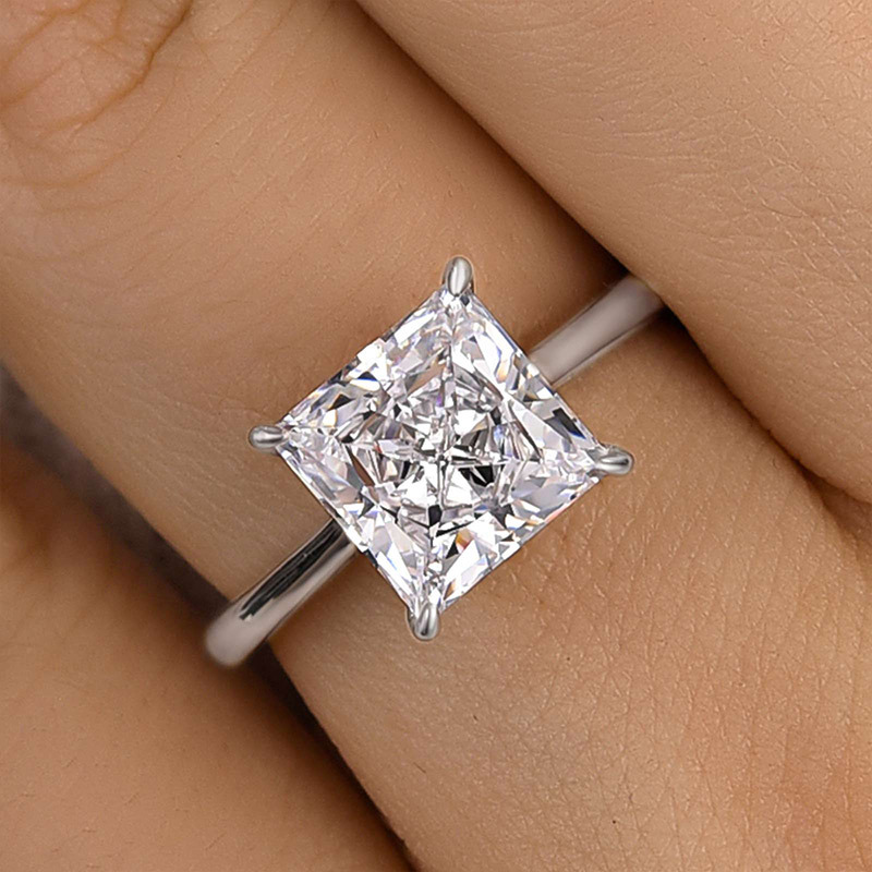 3Ct Stunning Princess Cut Engagement Ring-Sterling Silver-lornajewelry