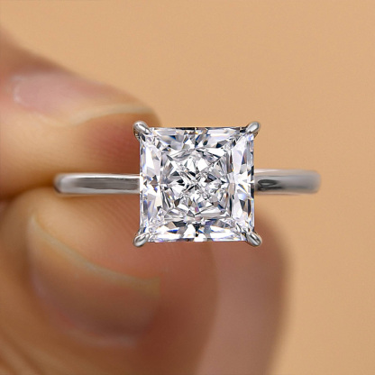 3Ct Stunning Princess Cut Engagement Ring-Sterling Silver-lornajewelry
