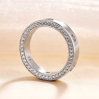 Luxurious Unisex Wedding Band In Sterling Silver-Sterling Silver-lornajewelry