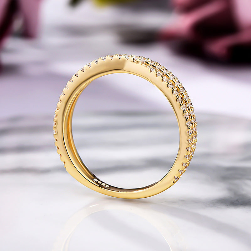 Classic X Criss Cross Wedding Band For Women In Sterling Silver-Sterling Silver-lornajewelry