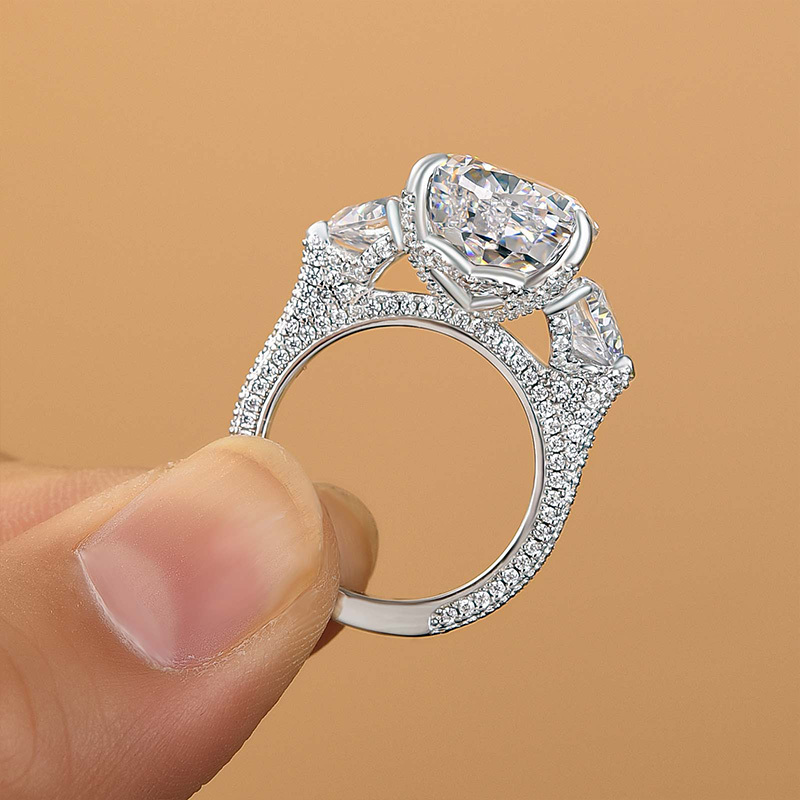 8Ct Stunning Pear Cut Three Stone Engagement Ring-Sterling Silver-lornajewelry