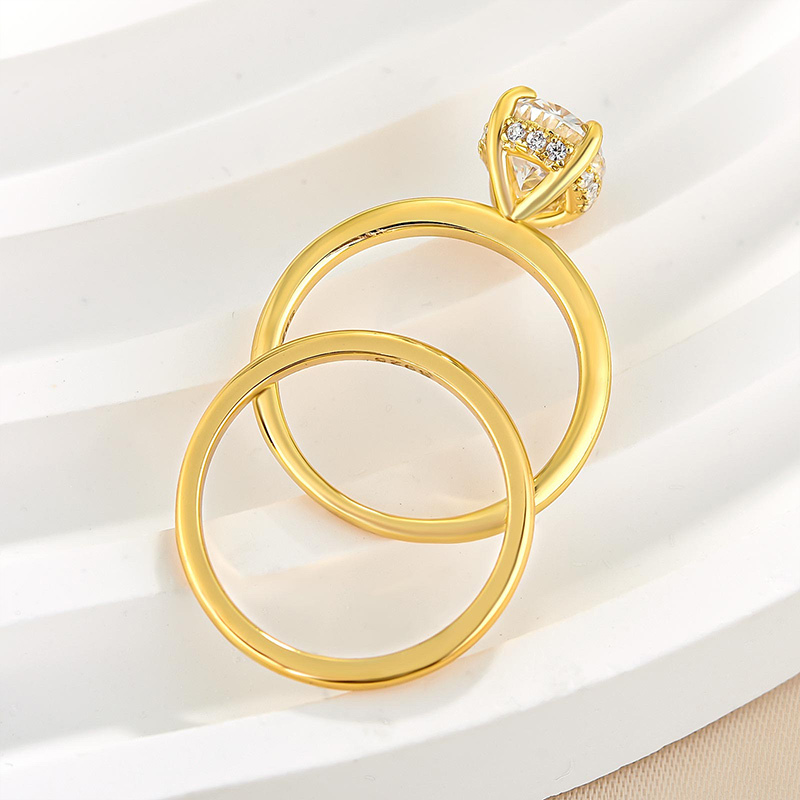 1.5Ct Moissanite Sparkle Oval Cut s Wedding Ring Set For Women