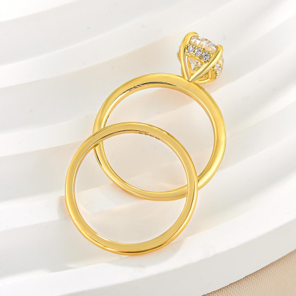 1.5Ct Moissanite Sparkle Oval Cut s Wedding Ring Set For Women