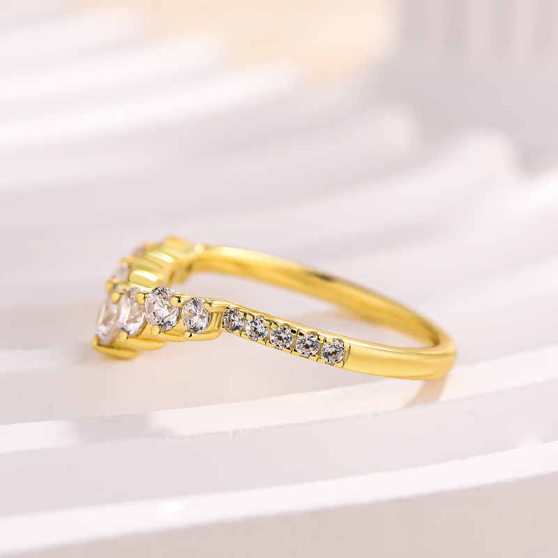 Stunning Chic Thin V Shaped Stacking Wedding Band In Sterling Silver-Sterling Silver-lornajewelry