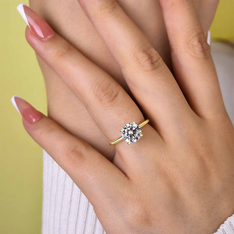 2Ct Luxurious Round Cut 4 Prong Solitaire Engagement Ring For Women In Sterling Silver-Sterling Silver-lornajewelry