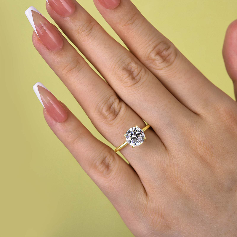 2Ct Luxurious Round Cut 4 Prong Solitaire Engagement Ring For Women In Sterling Silver-Sterling Silver-lornajewelry