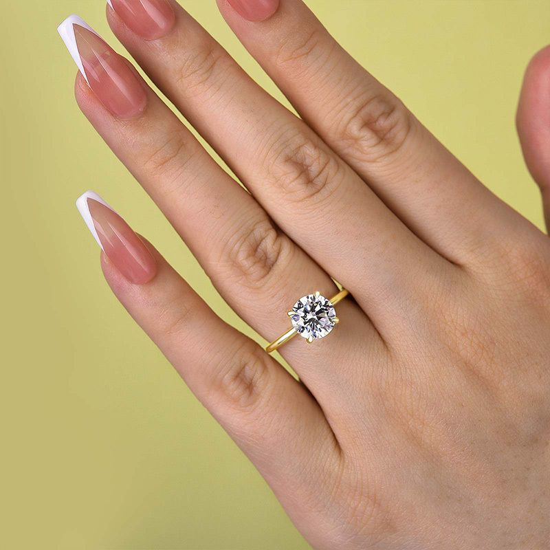 2Ct Luxurious Round Cut 4 Prong Solitaire Engagement Ring For Women In Sterling Silver-Sterling Silver-lornajewelry