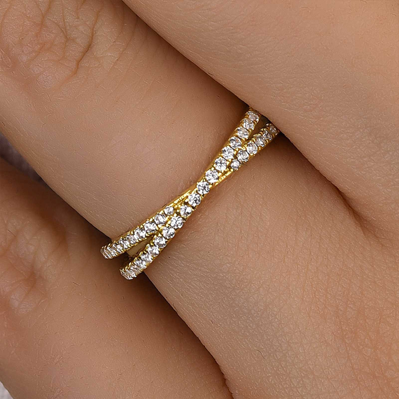 Classic X Criss Cross Wedding Band For Women In Sterling Silver-Sterling Silver-lornajewelry