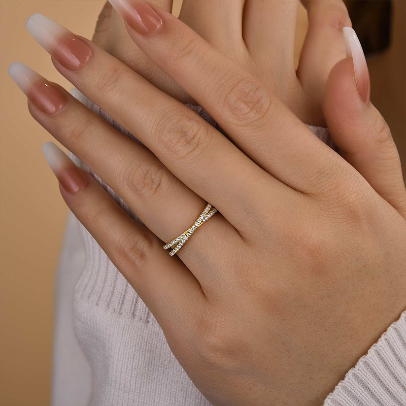 Classic X Criss Cross Wedding Band For Women In Sterling Silver-Sterling Silver-lornajewelry