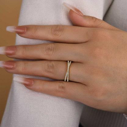 Classic X Criss Cross Wedding Band For Women In Sterling Silver-Sterling Silver-lornajewelry