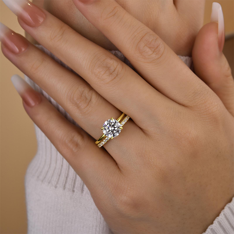 Classic Round Cut s Bridal Ring Set-Sterling Silver-lornajewelry