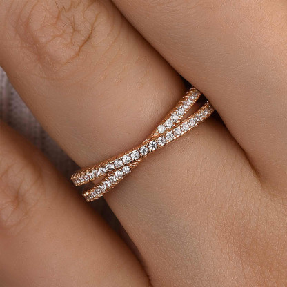 Classic X Criss Cross Wedding Band For Women In Sterling Silver-Sterling Silver-lornajewelry