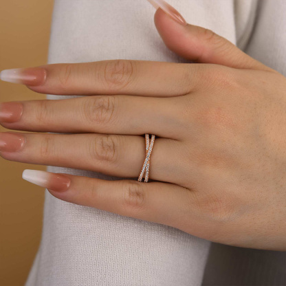 Classic X Criss Cross Wedding Band For Women In Sterling Silver-Sterling Silver-lornajewelry