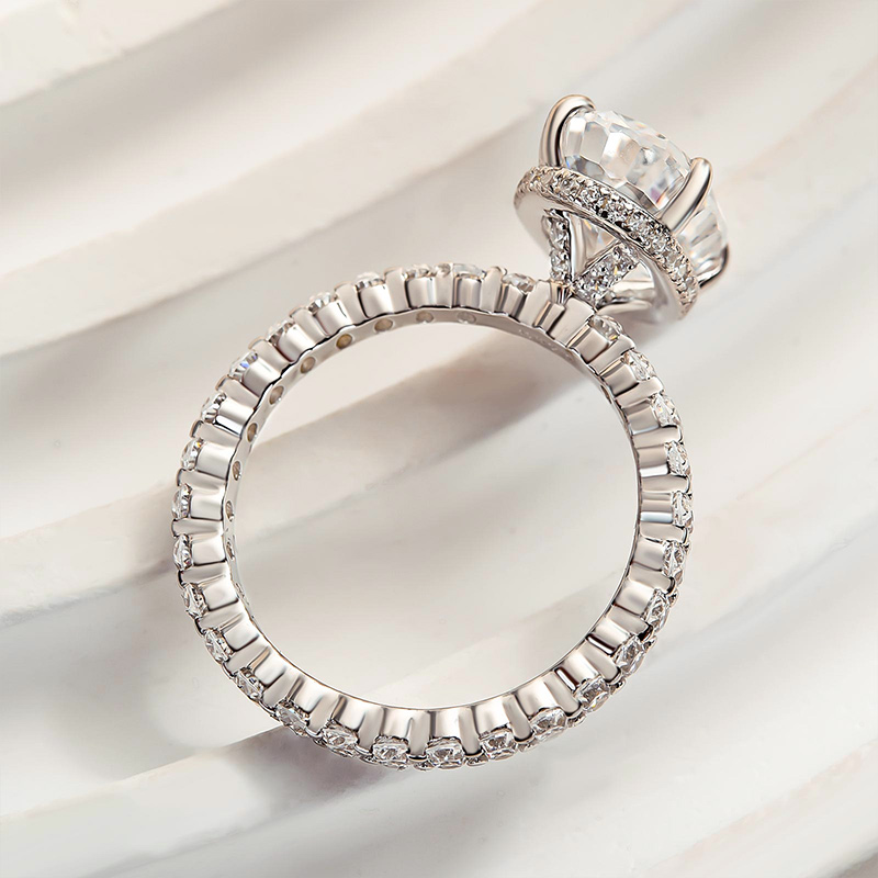 3.5Ct Gorgeous Oval Cut  Engagement Ring In White Gold-Sterling Silver-lornajewelry