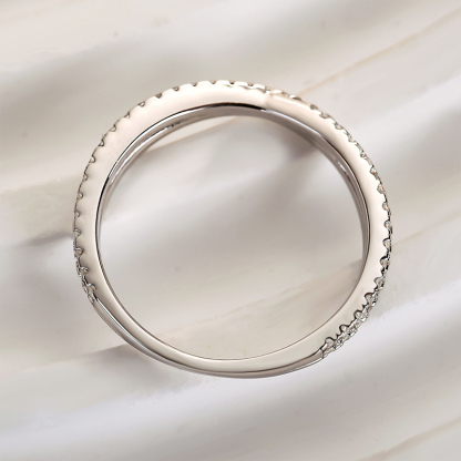 Classic X Criss Cross Wedding Band For Women In Sterling Silver-Sterling Silver-lornajewelry