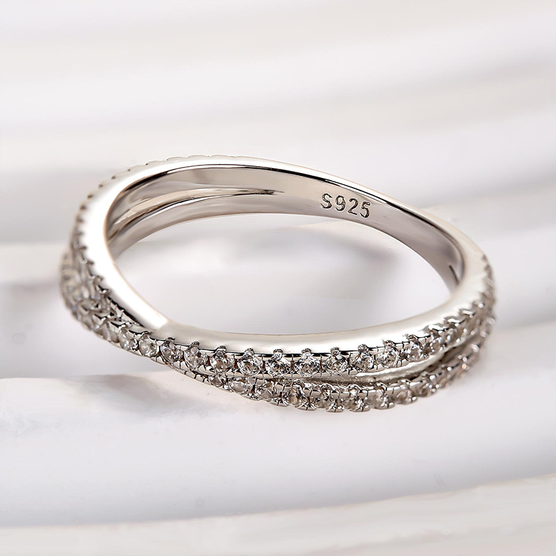 Classic X Criss Cross Wedding Band For Women In Sterling Silver-Sterling Silver-lornajewelry