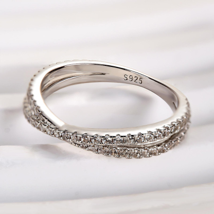 Classic X Criss Cross Wedding Band For Women In Sterling Silver-Sterling Silver-lornajewelry