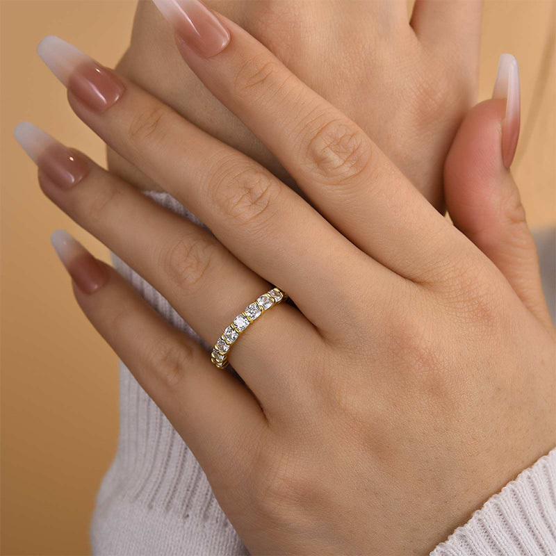 Stunning Cushion Cut Women's Wedding Band In Sterling Silver-Sterling Silver-lornajewelry