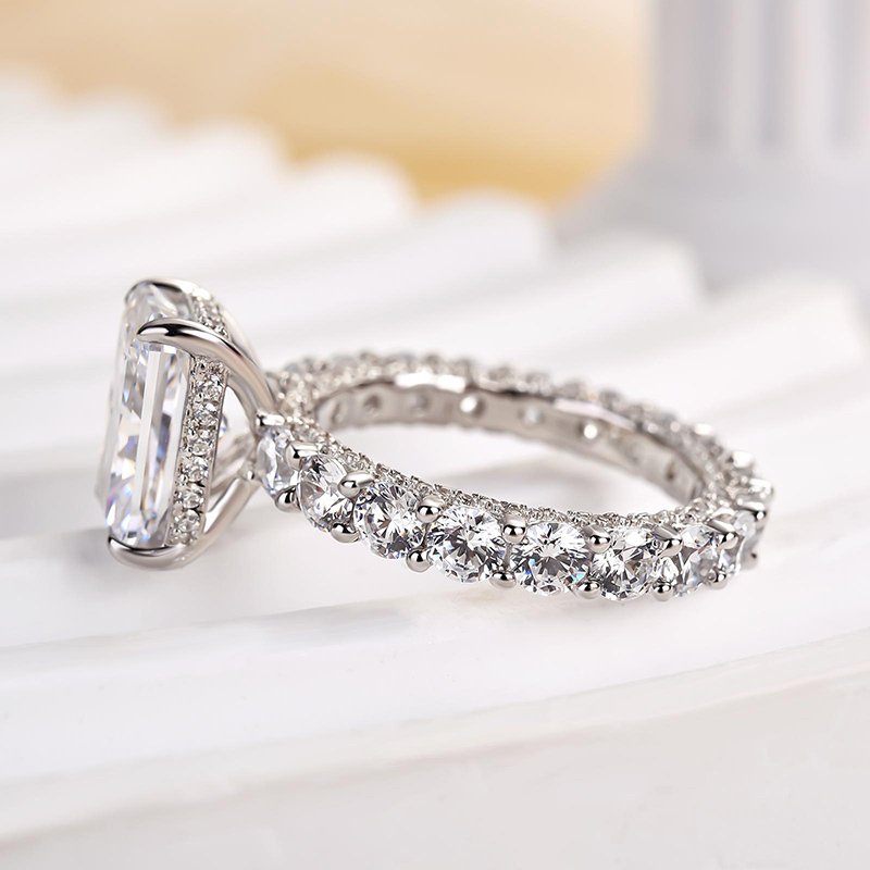 3.5Ct Stunning Radiant Cut Engagement Ring For Women In Sterling Silver-Sterling Silver-lornajewelry